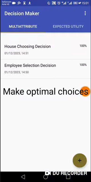 Decision List Screenshot