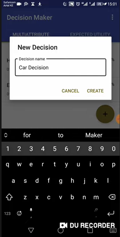 New Decision Screenshot