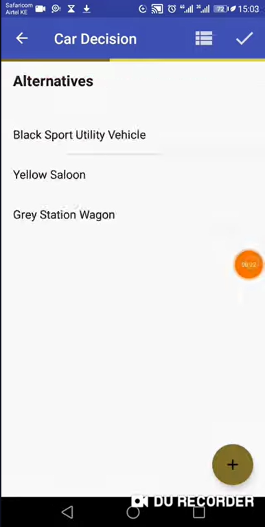 Define Alternatives Screenshot